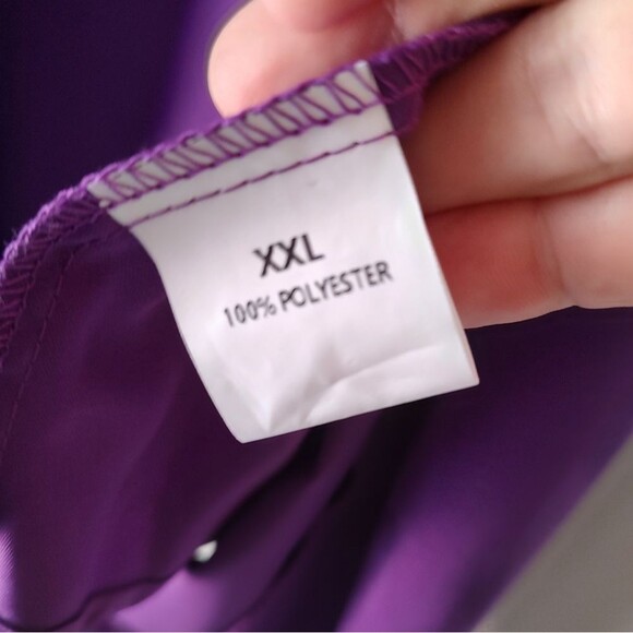 Purple Satin Wrap Blouse XXL - Picture 5 of 8